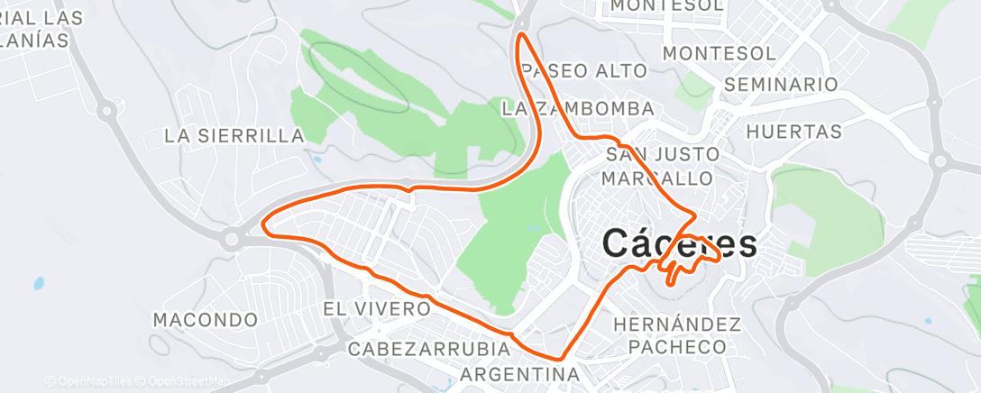Map of the activity, Carrera de mañana