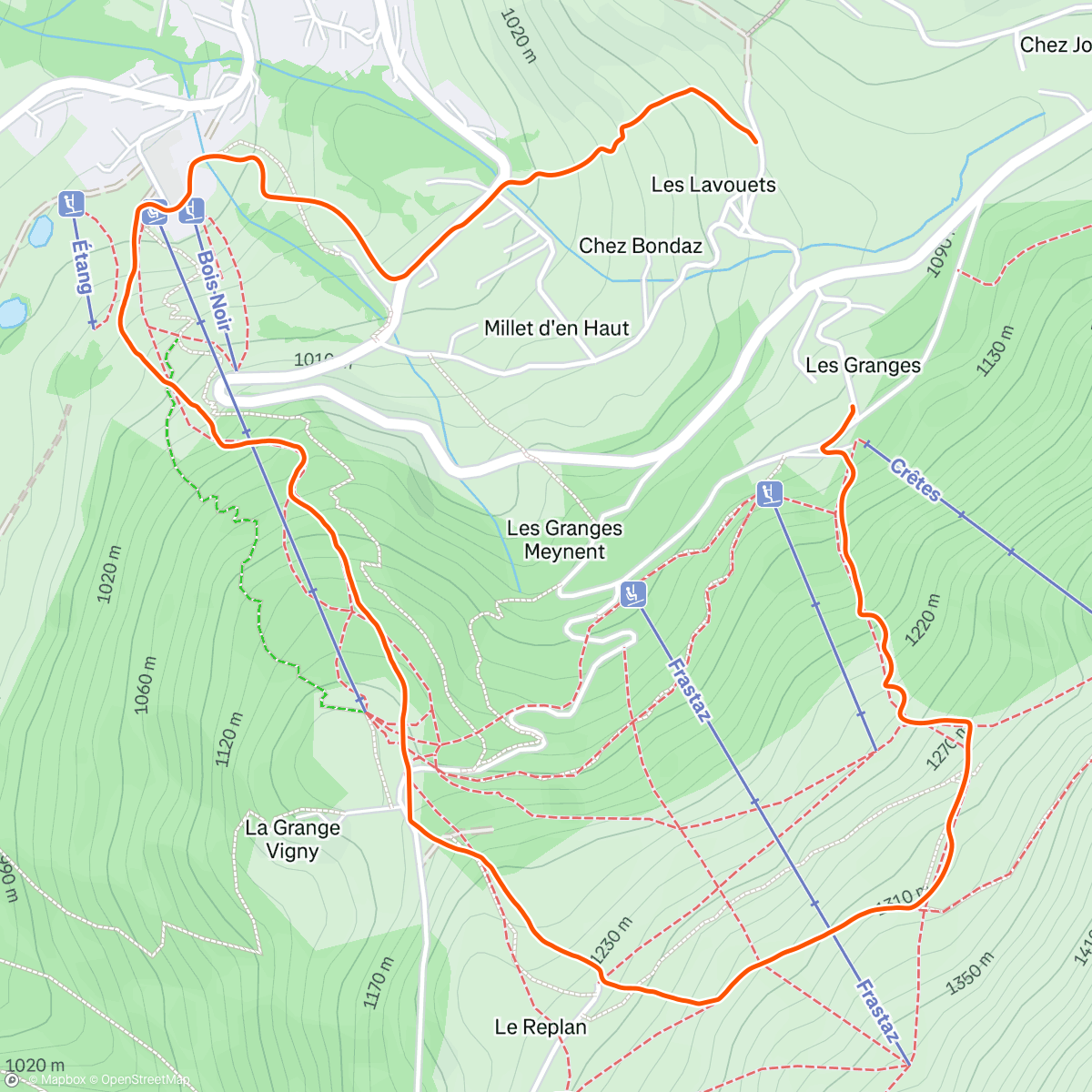 Mappa dell'attività Reprise ski at home depuis 2023