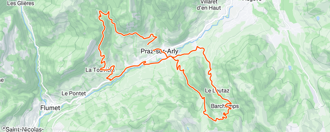 Map of the activity, Sortie vélo le matin