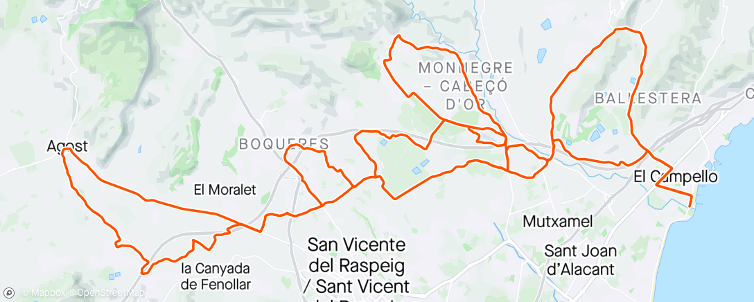 Map of the activity, Bicicleta por la mañana