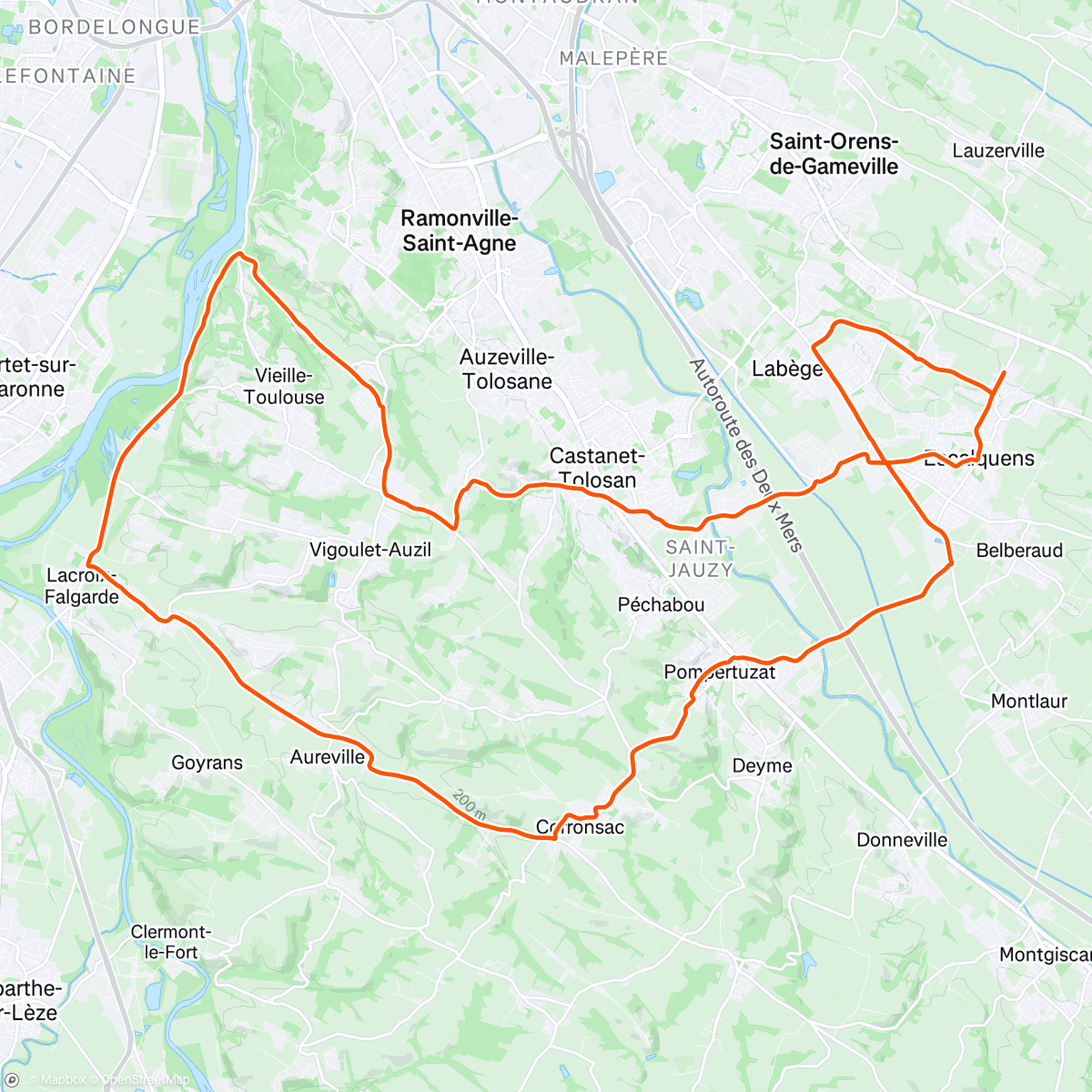 Map of the activity, Good ride with a young and nice rider who loves bicycling, i wish him the best result 💪🥳
He is in Blagnac's team 👍