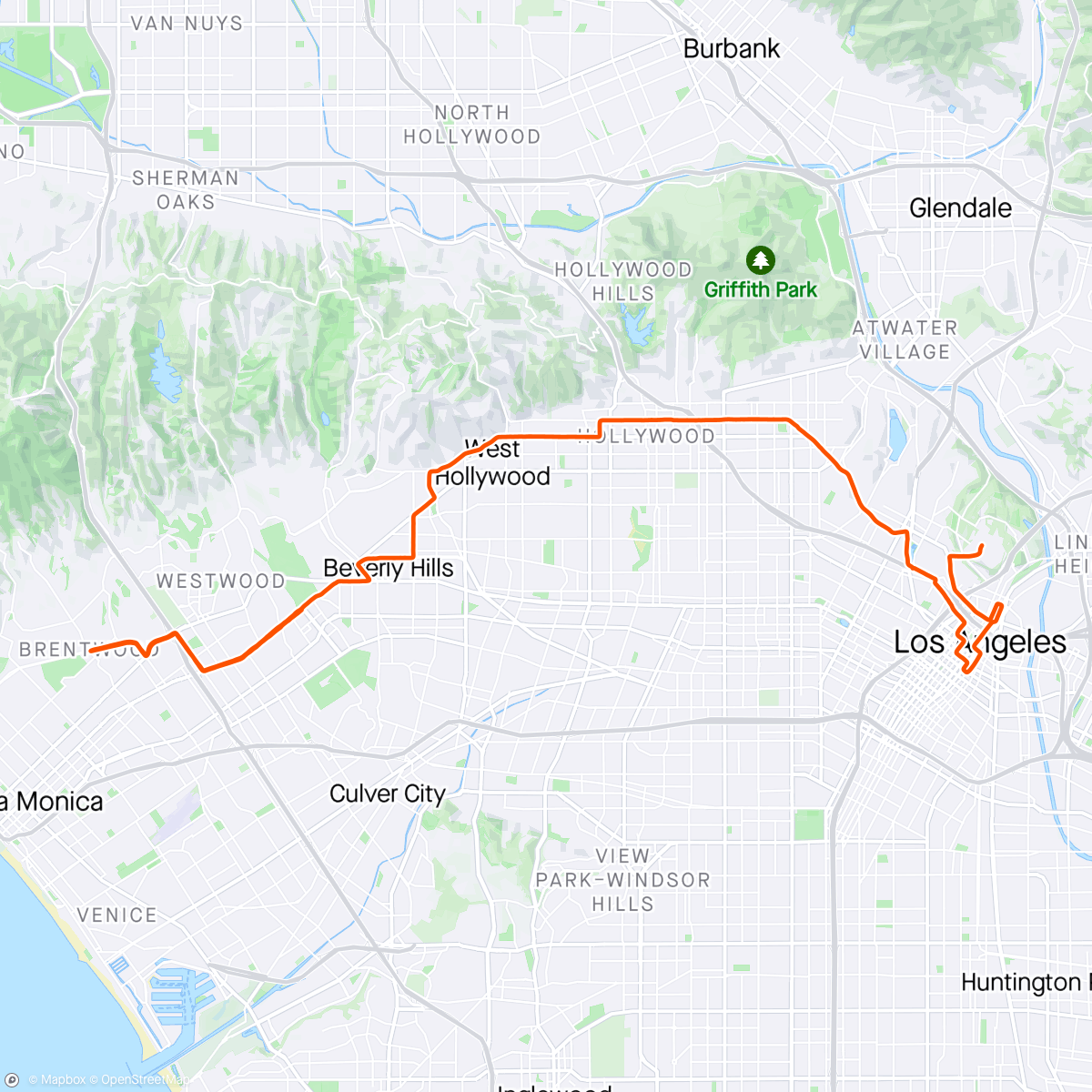 Map of the activity, LA Marathon 2024 Run/Walk with Robert & Jesse