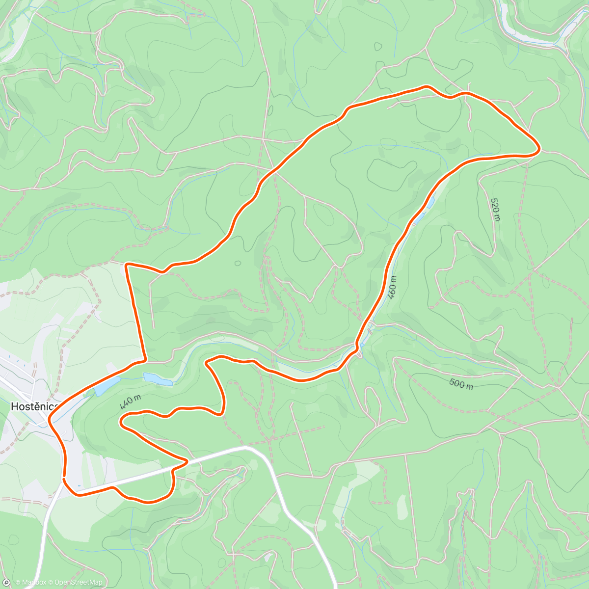 Mapa de la actividad (Přes památníky)