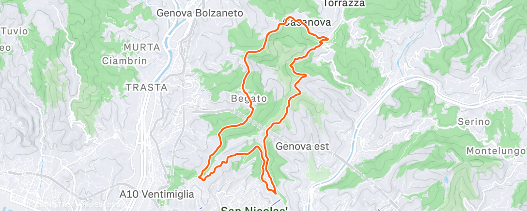 Map of the activity, Morning Trail Run