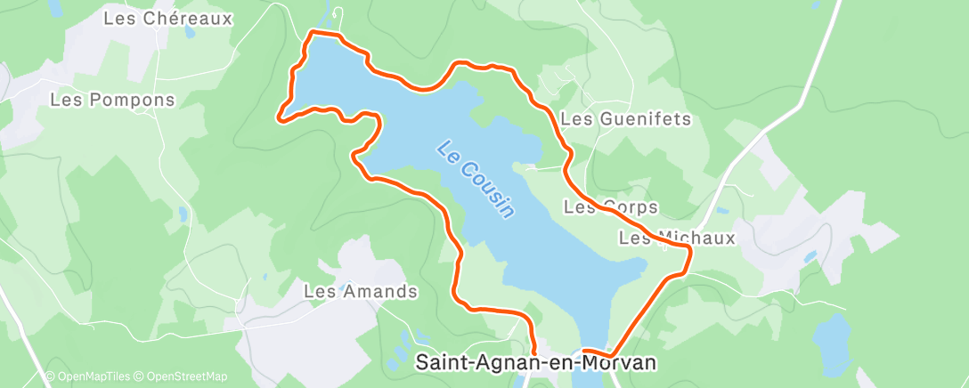 Map of the activity, Course à pied dans l'après-midi