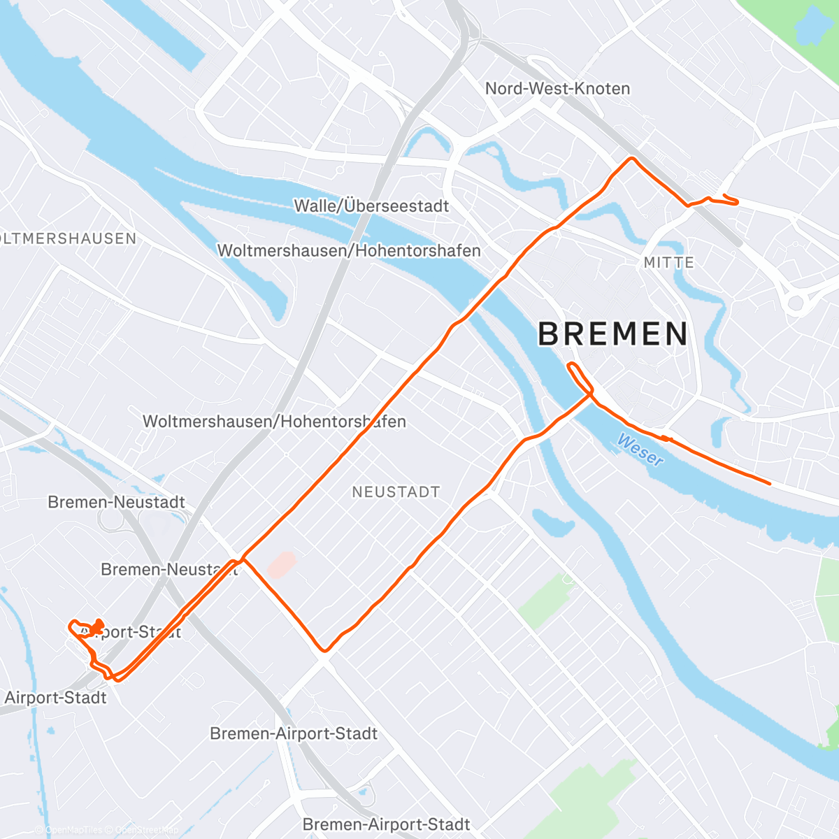 Map of the activity, Urban Short 700cc