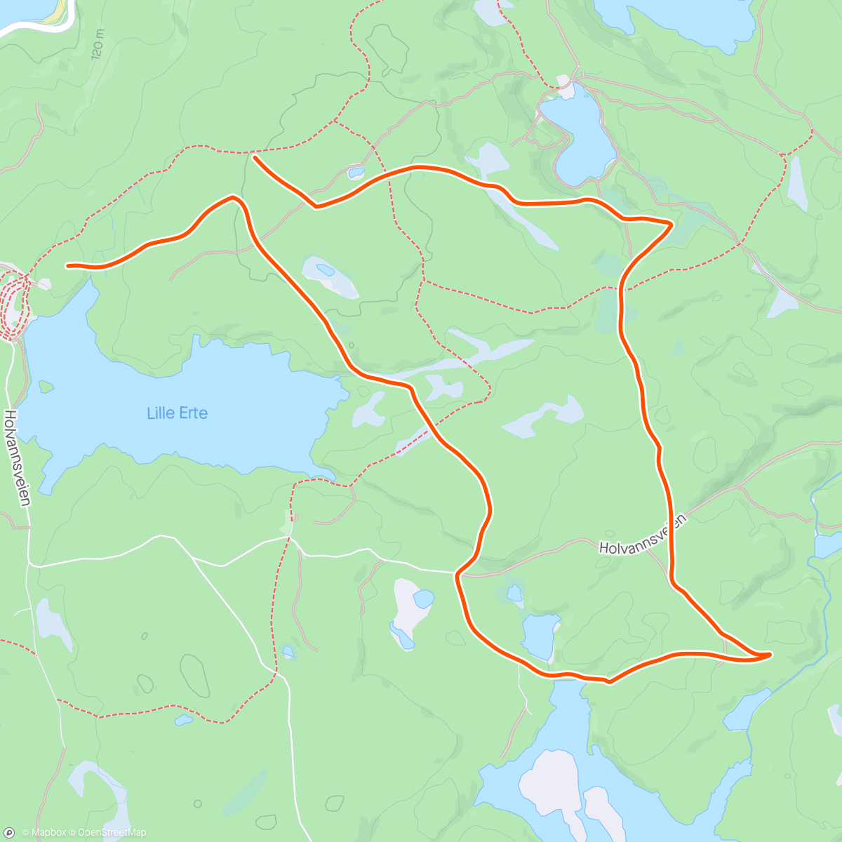 Map of the activity, Halden o-meeting, lang