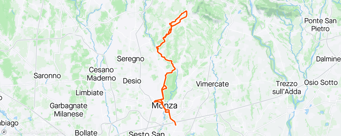 Map of the activity, Sessione di mountain biking mattutina