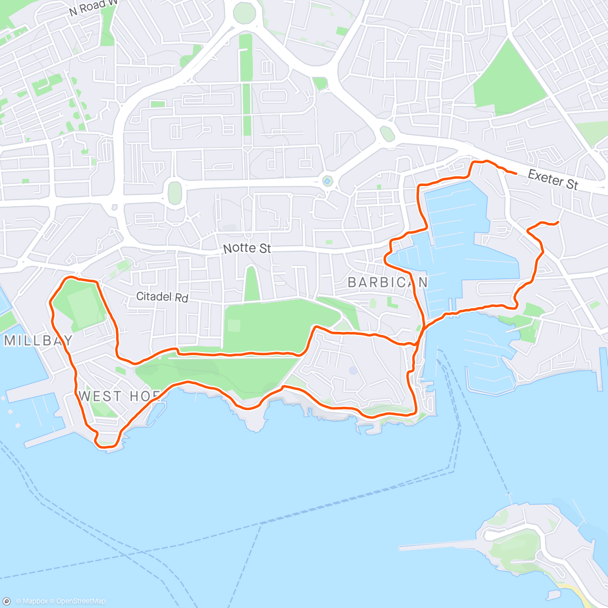 Map of the activity, Vessel running club