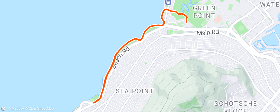 Map of the activity, Easy prom jog with the Devil