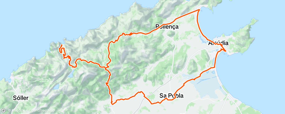 Map of the activity, Sa Calobra