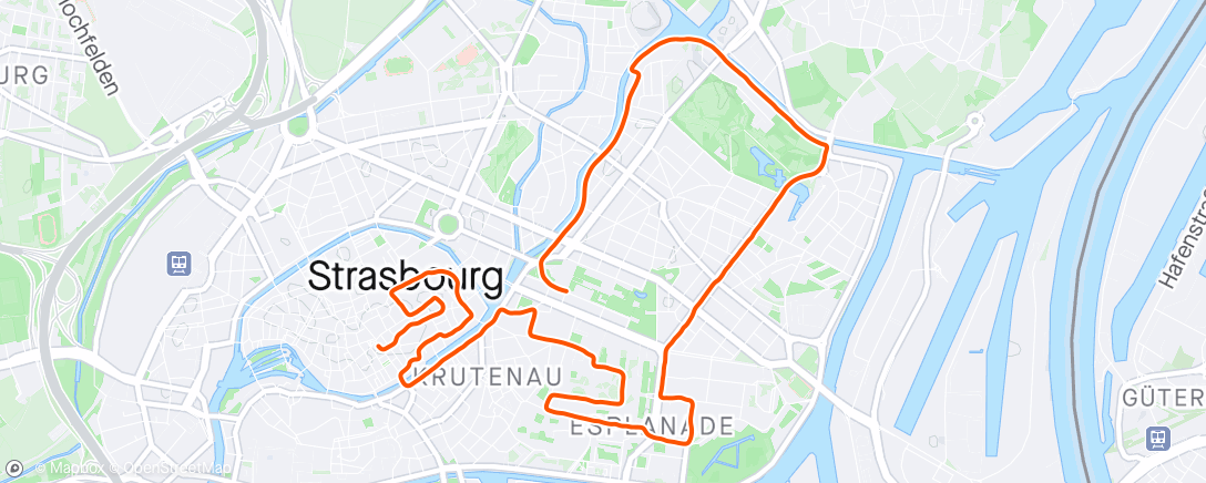 Map of the activity, 10km de Strasbourg