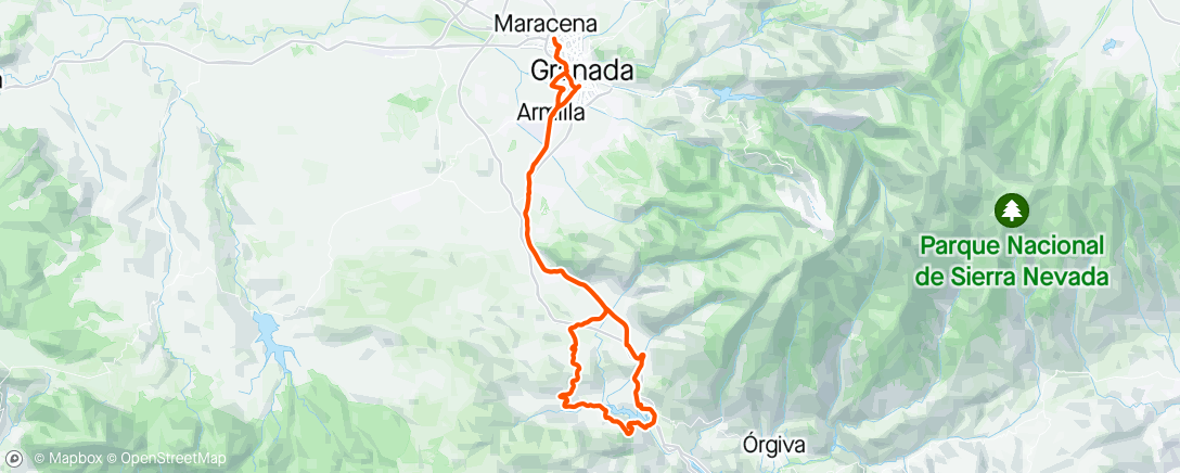 Mapa de la actividad (Pinos de Valle-Saleres-Valle de Lecrin)