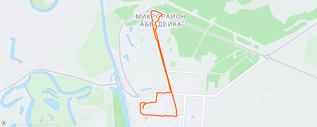 Map of the activity, Ночной забег после рабочего трудового...