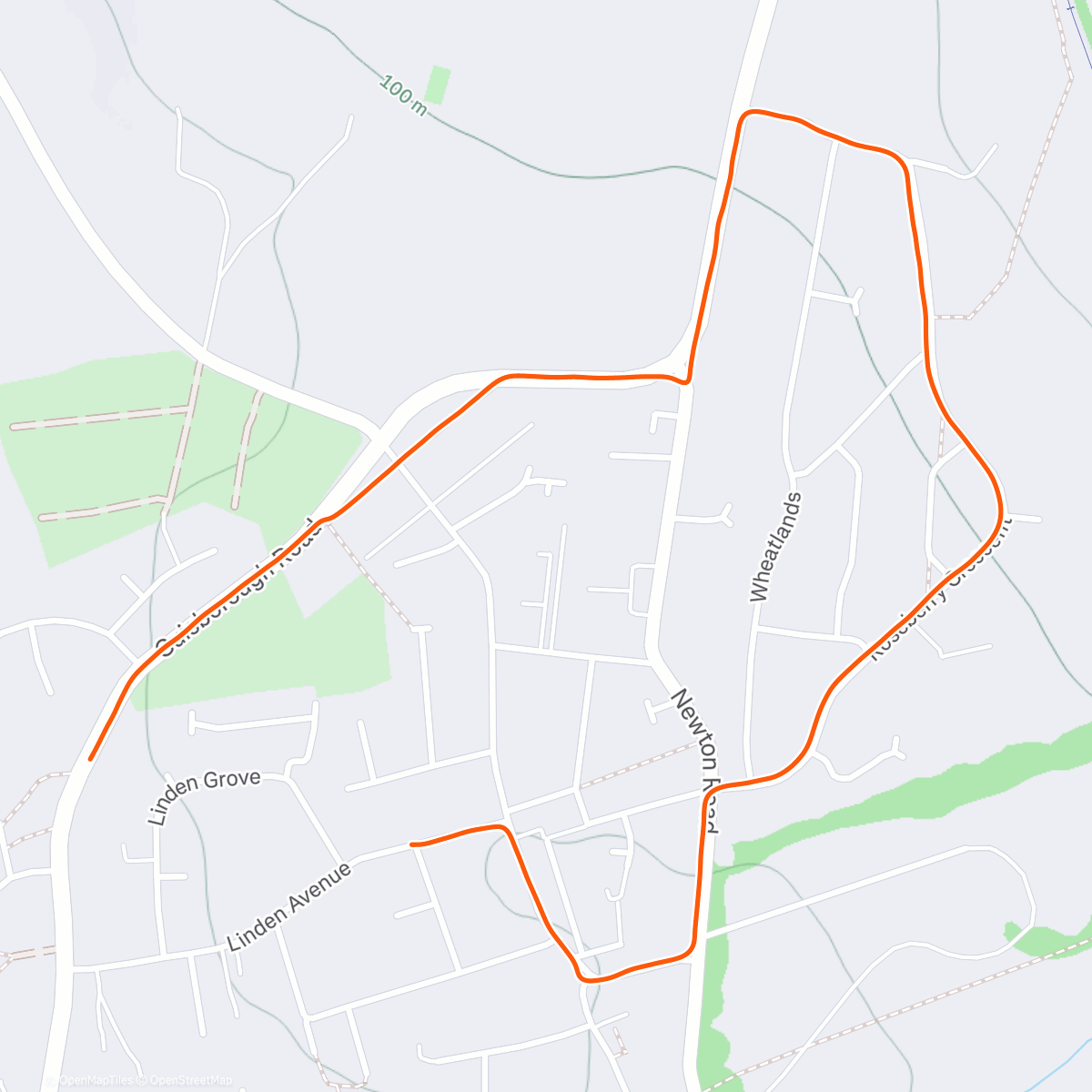 Map of the activity, Evening Run. PB’s for Xmas 😂