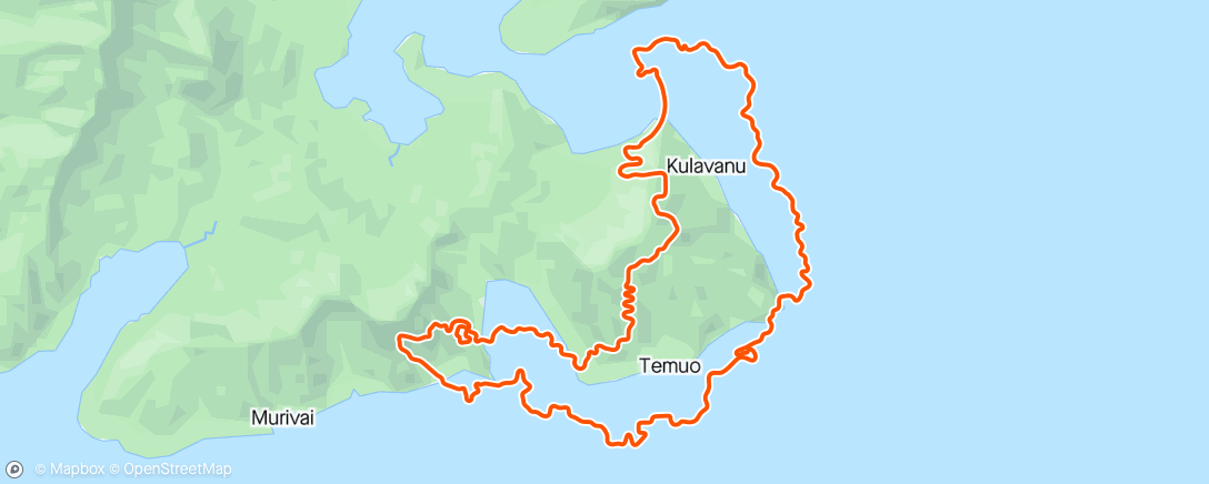 Mapa de la actividad (Zwift - Tides and Temples in Watopia)