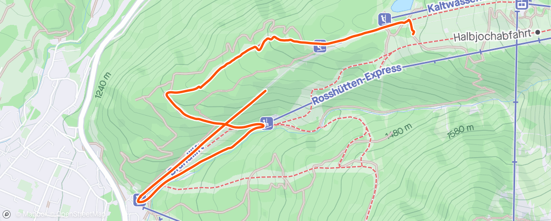 Map of the activity, Middagsessie alpineskiën 