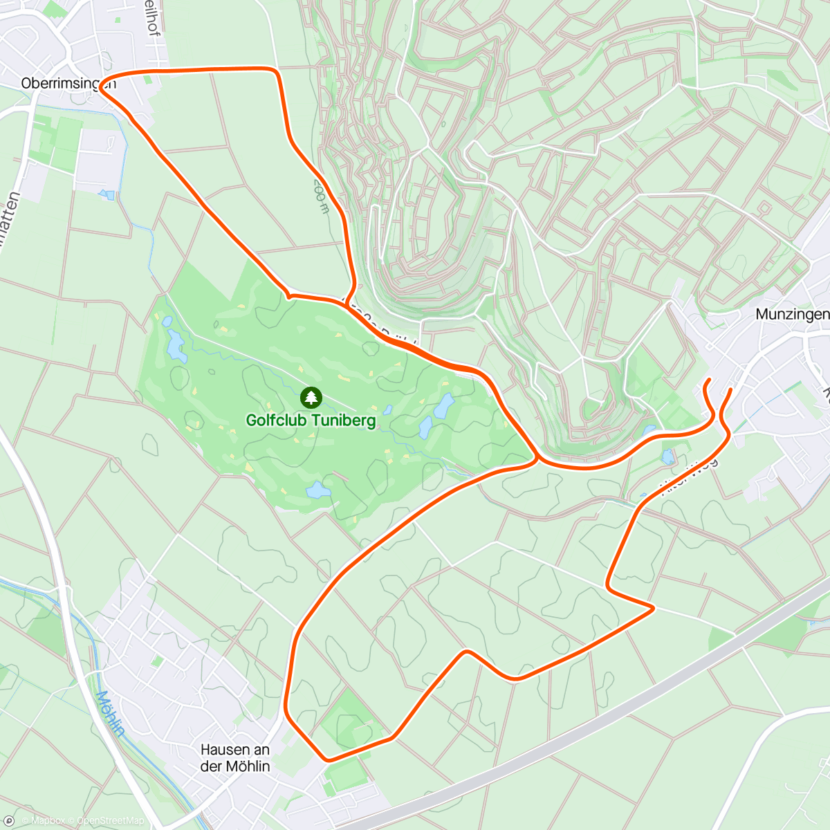 Map of the activity, Punktlandung - 10km in 1h