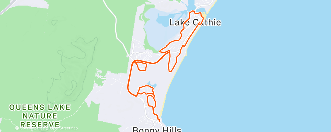 Map of the activity, Morning Ride to Rainbow Beach