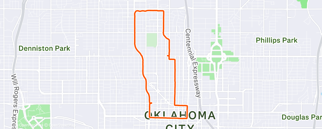 Map of the activity, Afternoon Run