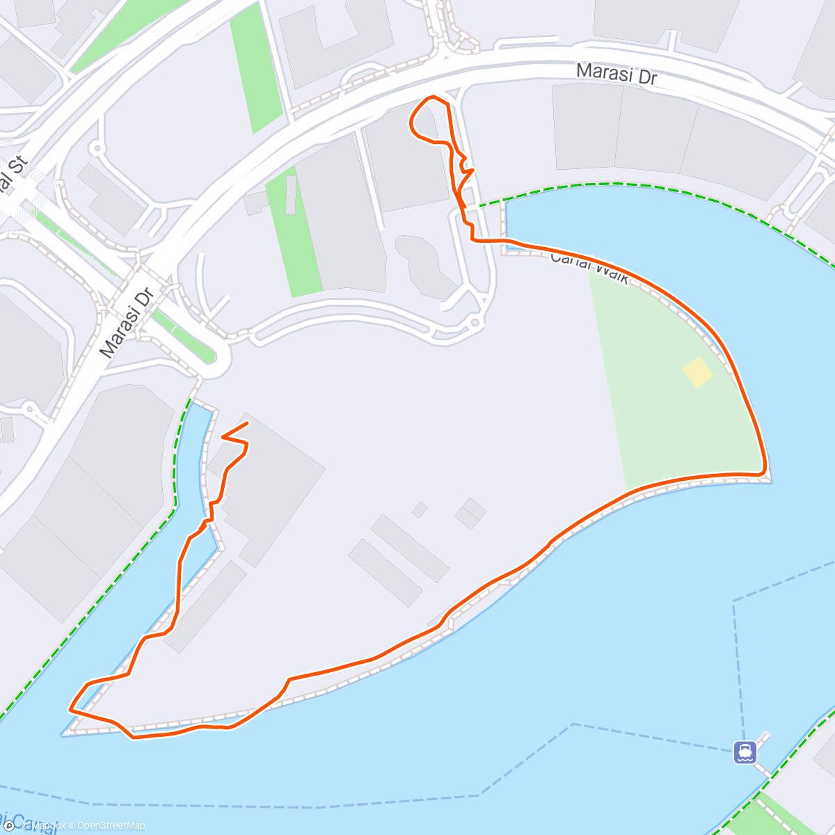 Map of the activity, Evening Walk at the Dubai canal before return to Norway
