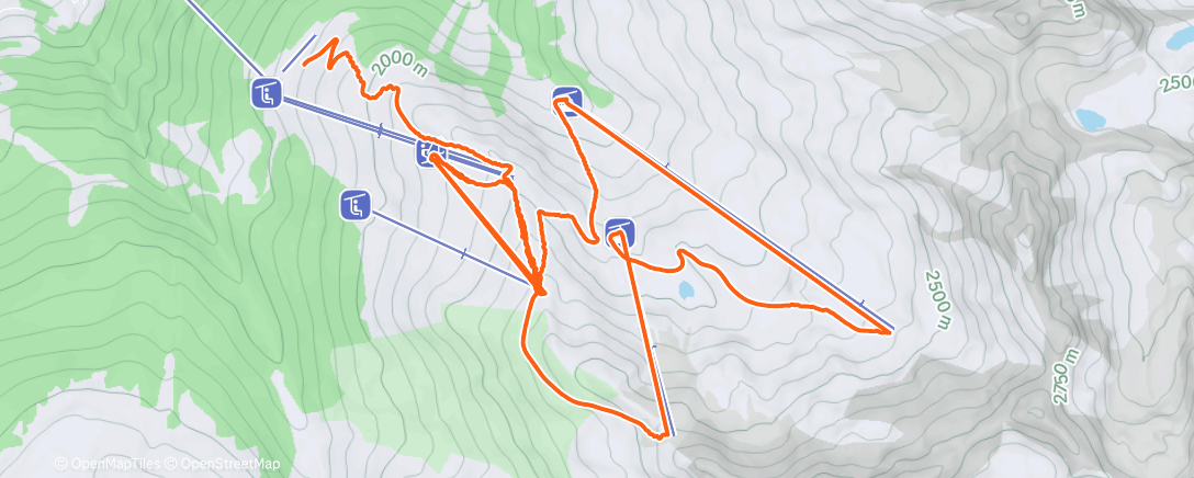Map of the activity, Skiabfahrt zur Mittagszeit