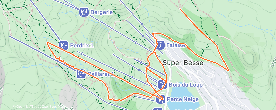 Map of the activity, Afternoon Alpine Ski