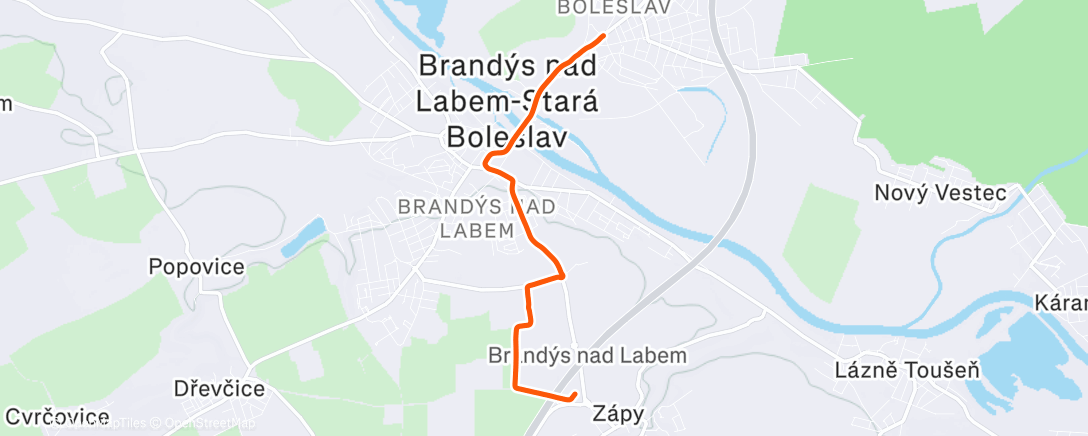 Map of the activity, Night Mountain Bike Ride