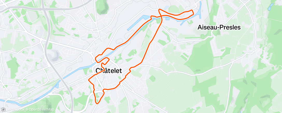 Map of the activity, Course à pied le matin