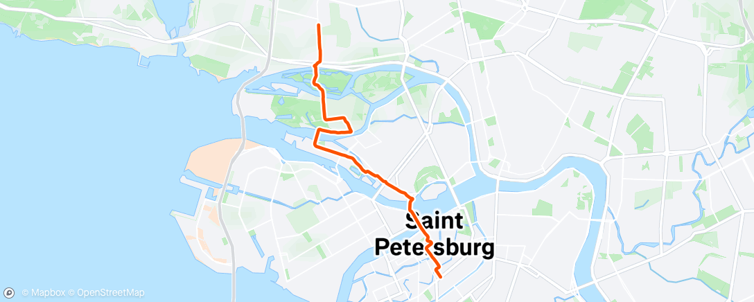 Map of the activity, Evening Run