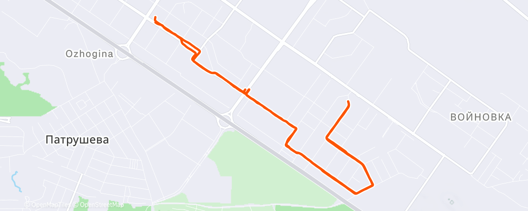 Map of the activity, Утренний забег