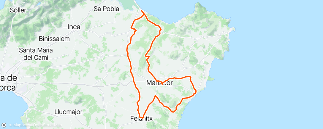 Map of the activity, Mallorca dag 4 - Til vakre Porto Cristo