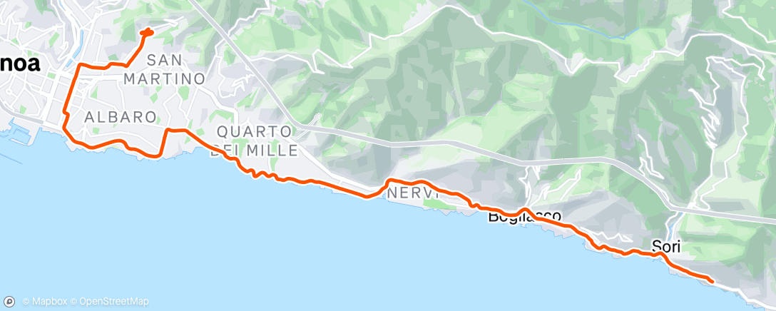 Map of the activity, Pedalata dell'ora di pranzo