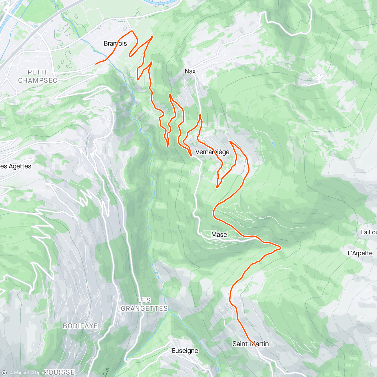 Map of the activity, ROUVY - Tour des Stations | Saint-Martin by Mayens-de-Vernamiège from Sion