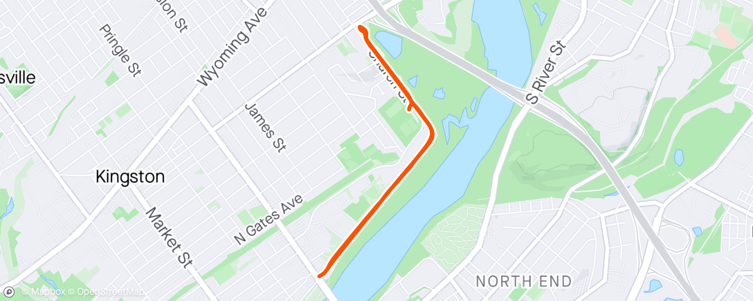 Map of the activity, Afternoon recovery run/walk