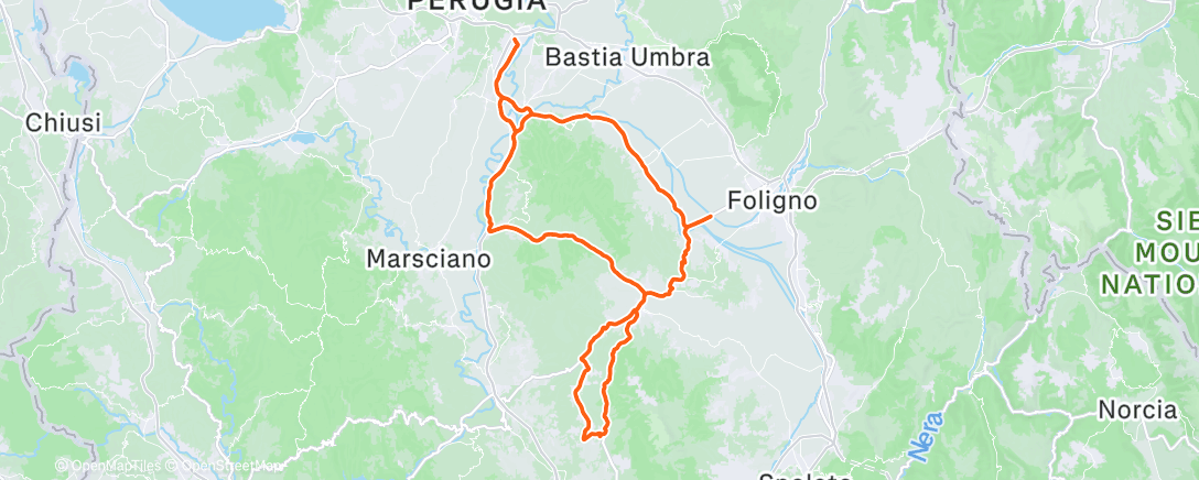 Map of the activity, Pedalata mattutina