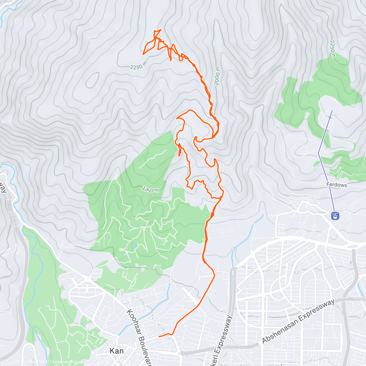 Map of the activity, Morning Trail Run