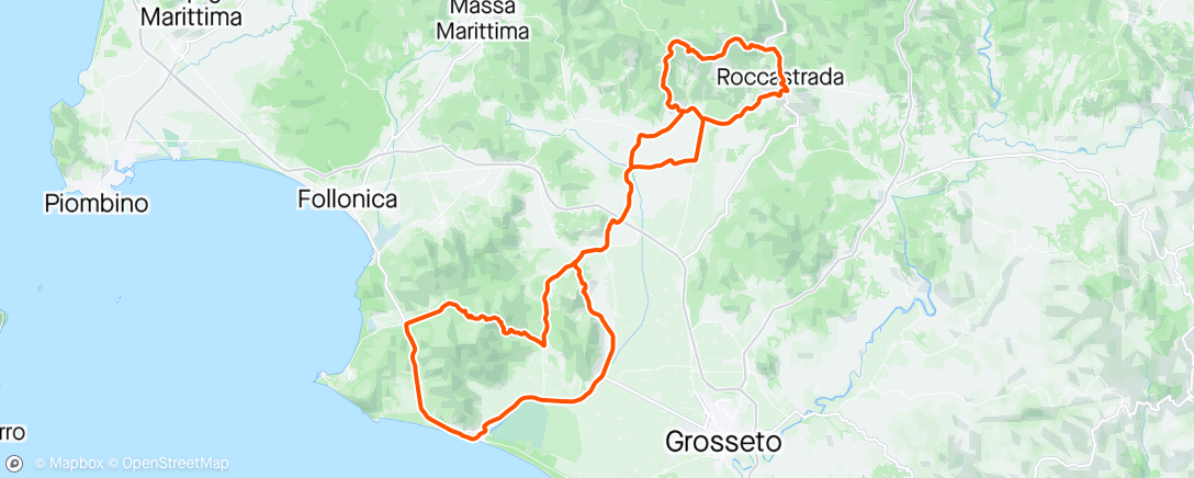 Map of the activity, Granfondo Poggi di Maremma