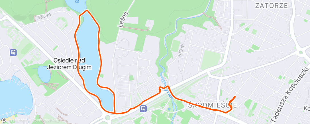 Map of the activity, 8x 30" stride/sprint