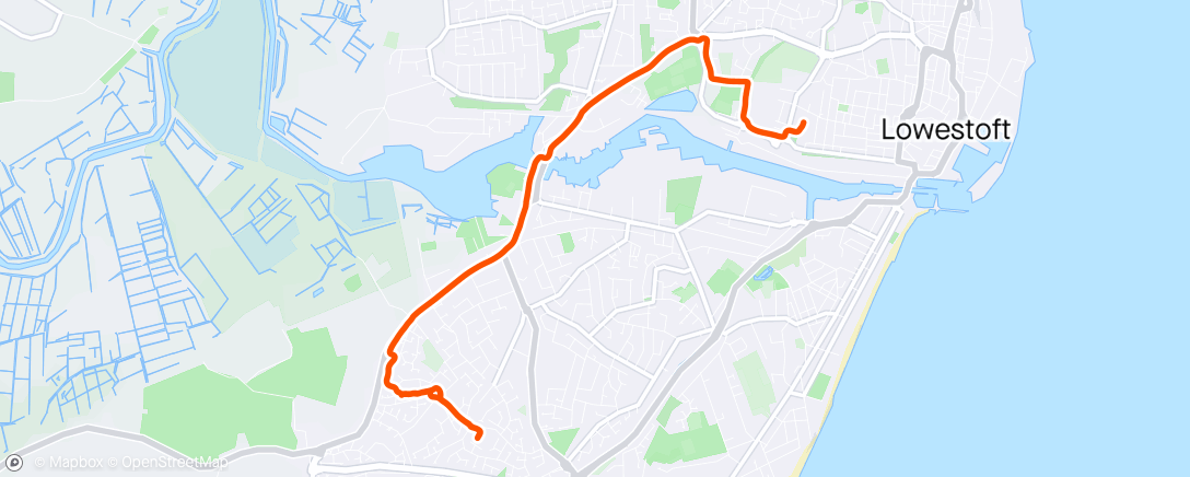 Map of the activity, Afternoon Ride home from work via post office