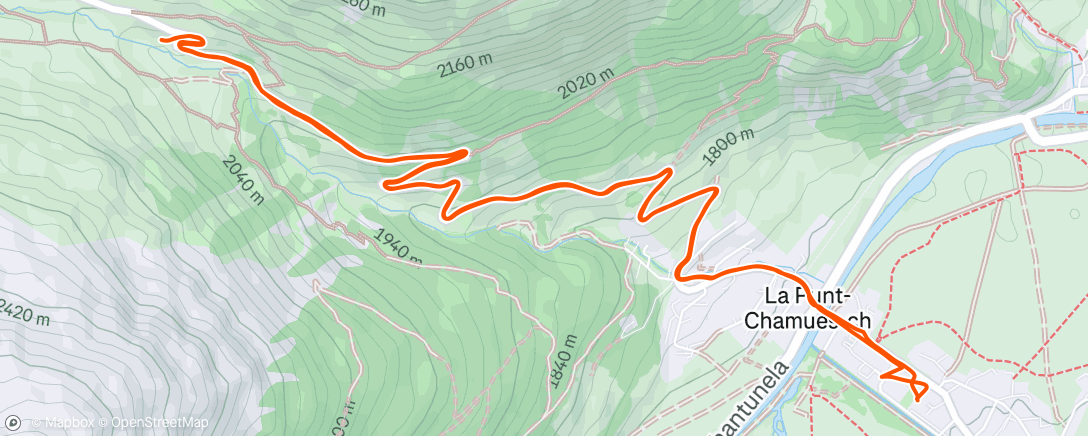 Map of the activity, Wanderung am Morgen