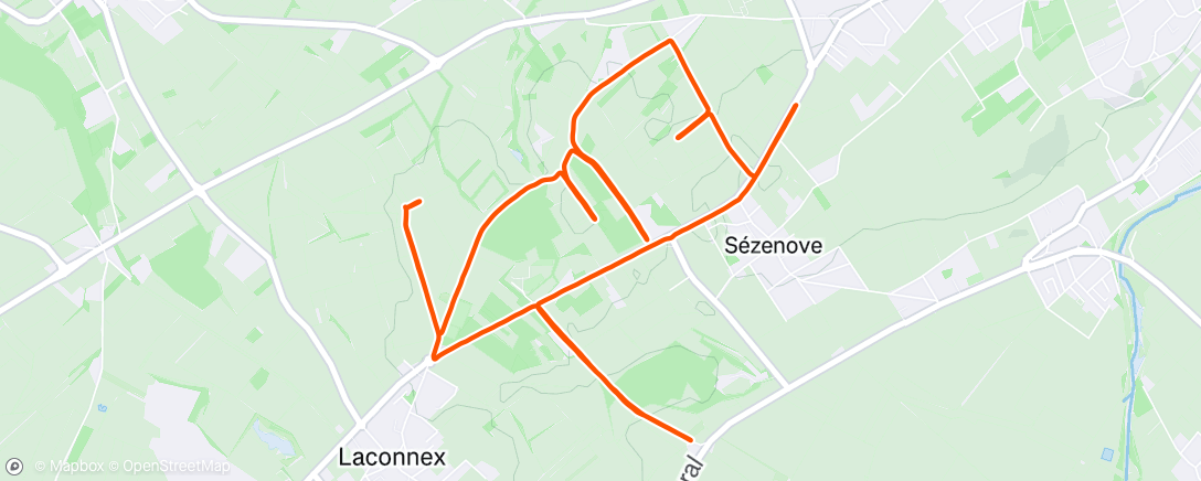 Map of the activity, Afternoon Run