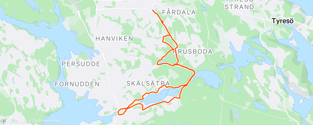 Map of the activity, Afternoon Run