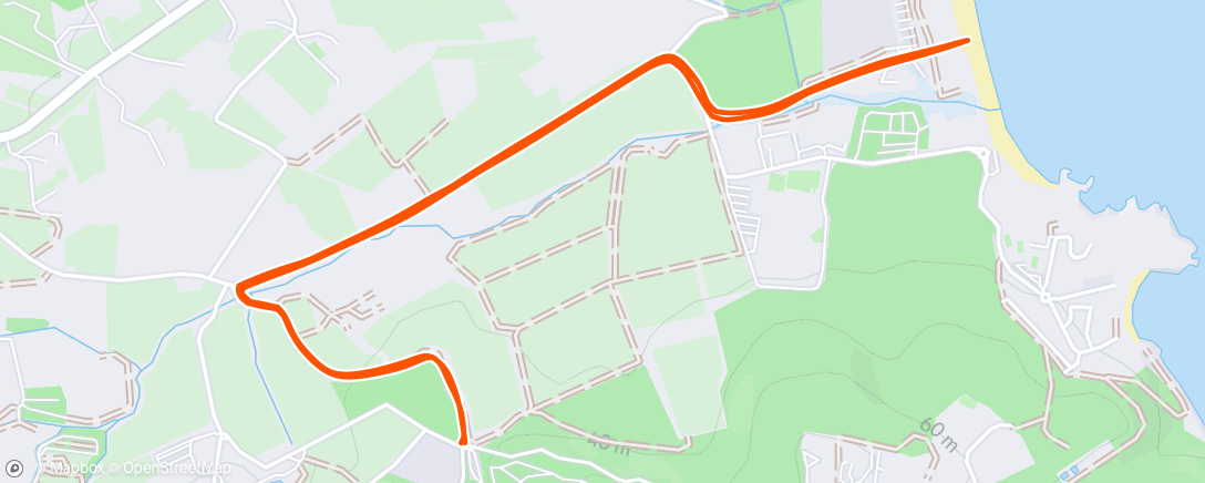 Map of the activity, Run to la plage