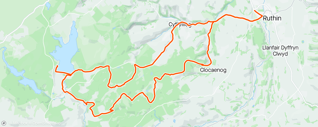 Map of the activity, Glorious Gravel - Ruthin