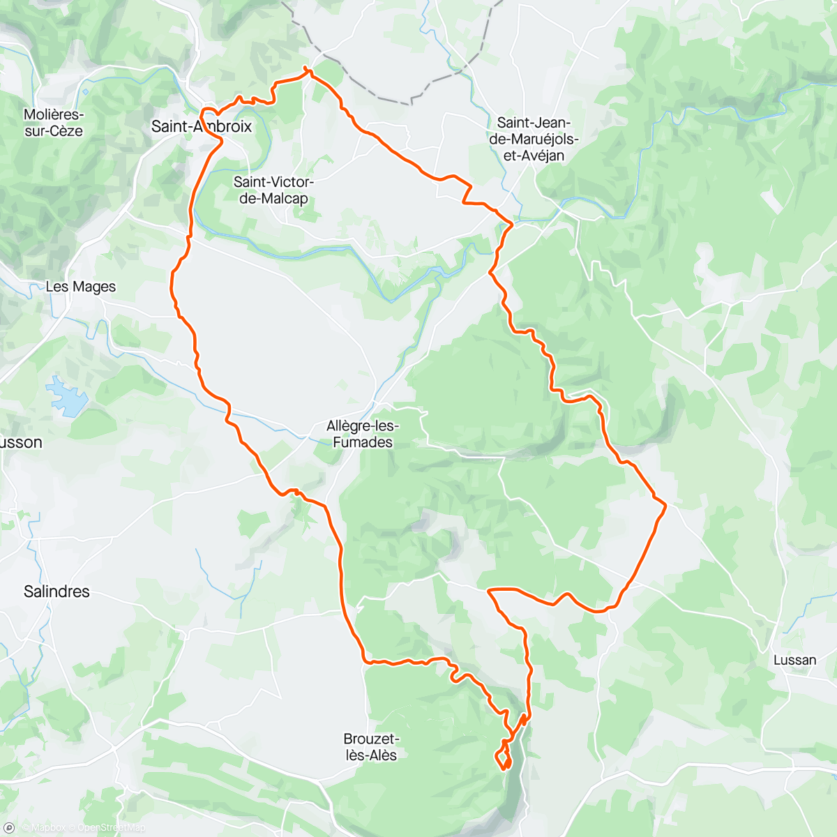Map of the activity, Mont Bouquet
