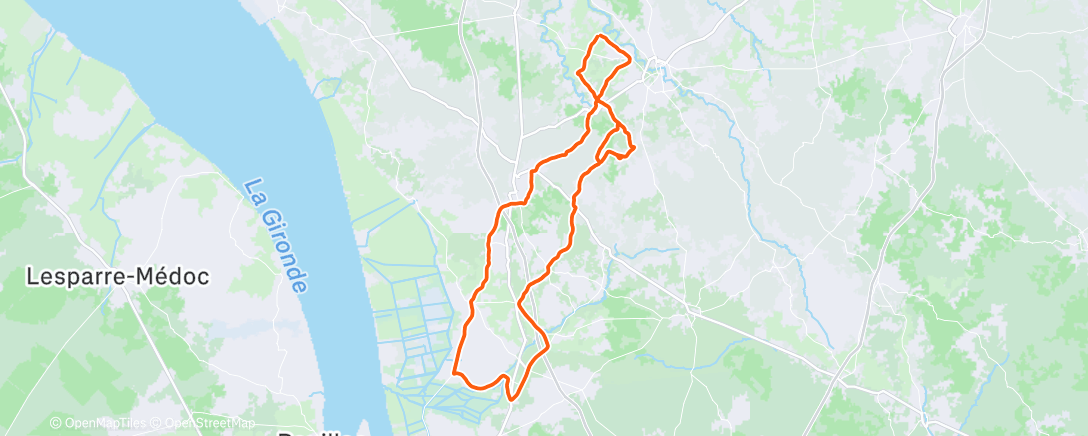 Map of the activity, Sortie vélo dans l'après-midi