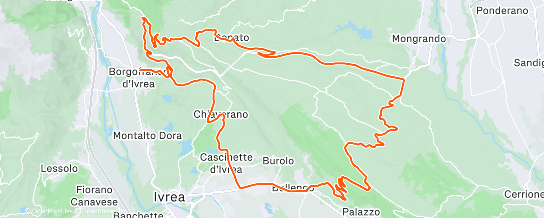 Map of the activity, Pedalata dell'ora di pranzo