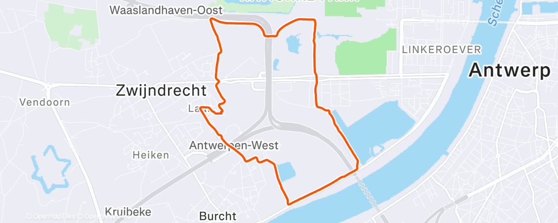 Map of the activity, Afternoon Run