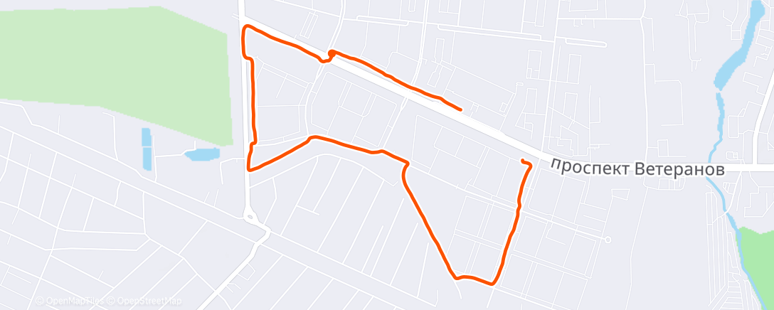 Map of the activity, Утренний забег